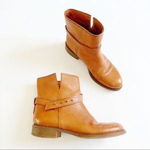 Madewell The Biker Boots Leather pecan mid calf